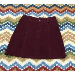Womans Sahalie Corduroy Burgundy Skirt Size 4
